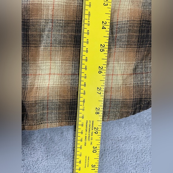 Billabong Flannel Shirt Mens L Brown Earth Tones Plaid Button Long Sleeve Beach - Picture 8 of 13